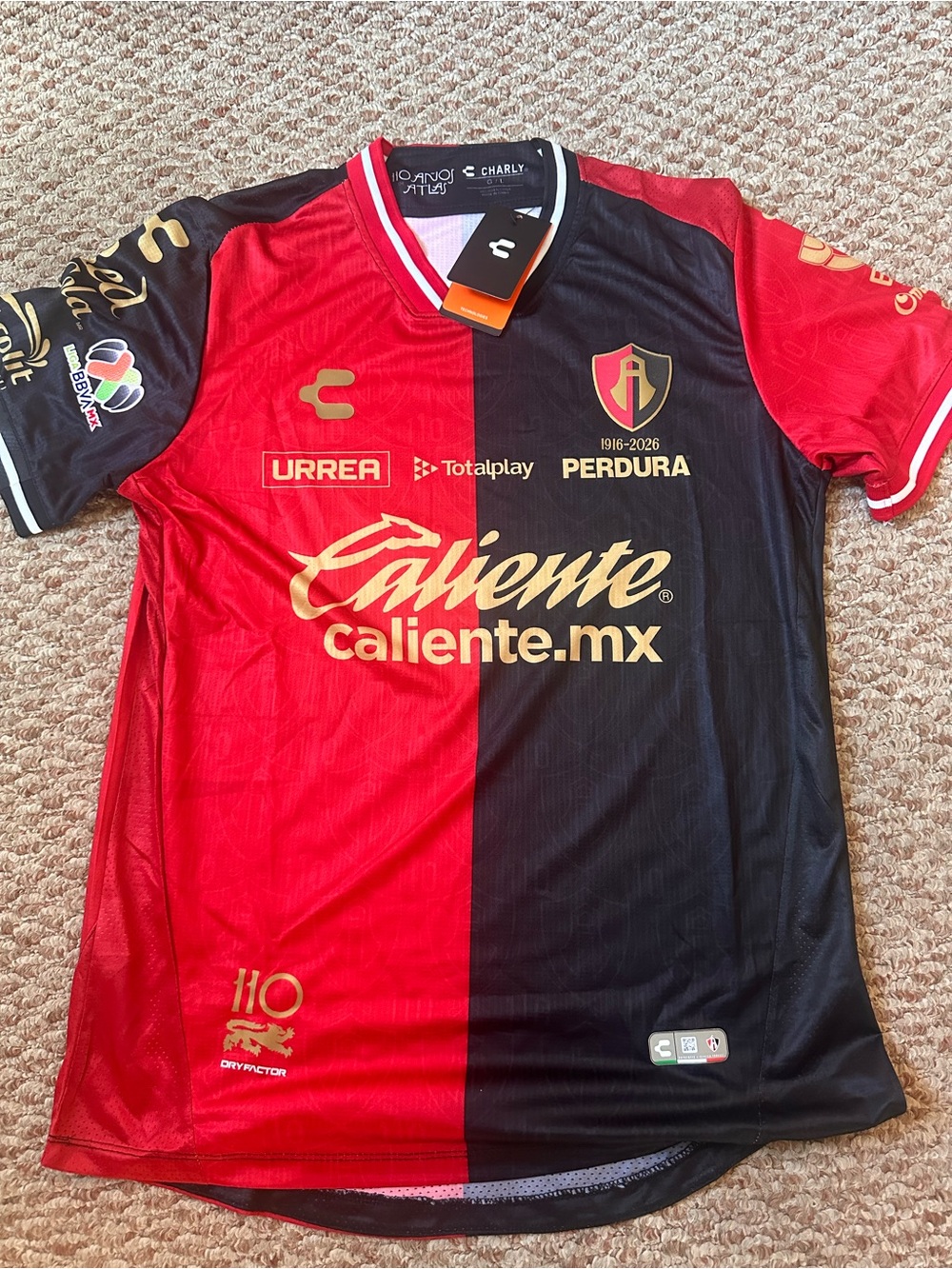 Charly Atlas FC Red & Black Men’s Soccer Jersey 110 year anniversary